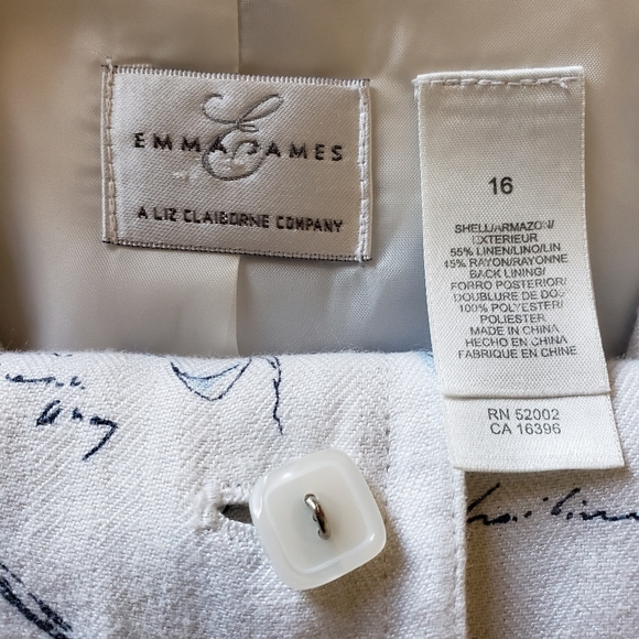 Vintage Emma James by Liz Claiborne Floral Linen Jacket - Picture 4 of 4